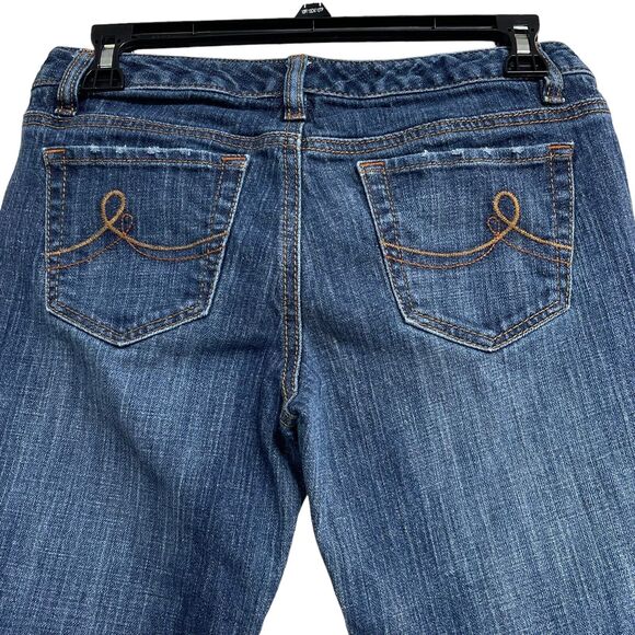 Ann Taylor LOFT Petite SZ 4P Slim Cropped Jeans Low-Rise Pocket Medium Wash Blue - Picture 4 of 8